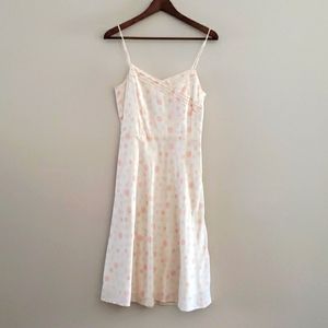 AMERICAN EAGLE Ivory Pastel Polka Dot Spaghetti Strap Dress Wrap Front S…